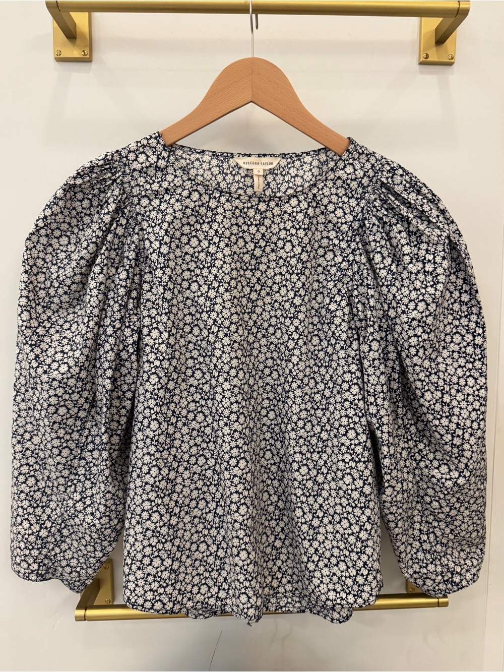 Rebecca Taylor Floral Puff-Sleeve Floral Blouse